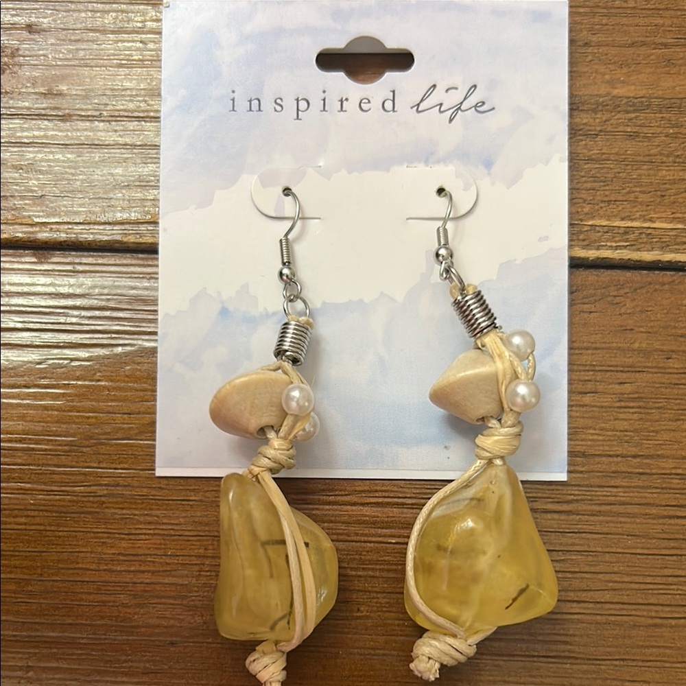 Inspired Life Yellow Stone Earrings NWT